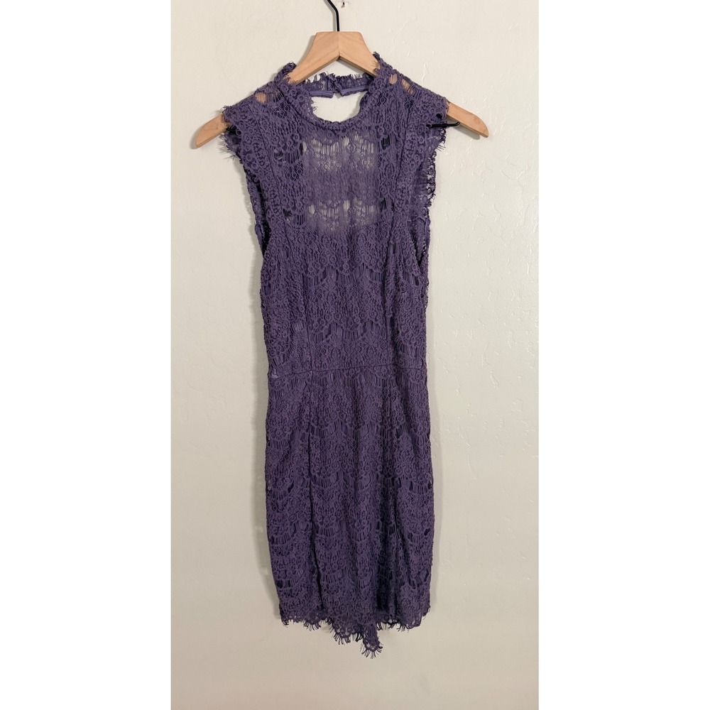 Intimately Free People Daydream Bodycon Slip Dress Purple Lace Open Back X Small - Picture 3 of 10